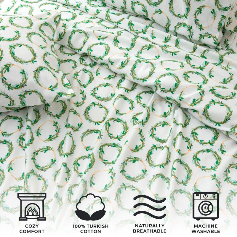 Great Bay Home Cotton Printed Flannel Sheet Set, 3 of 7