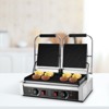 VEVOR Commercial Panini Grill, 3600W Electric Sandwich Panini Maker, Stainless Steel Double Sandwichs Press with Handle and Temp Control, Silver - 2 of 4
