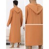Lars Amadeus Men's Solid Color Side Split Hooded Long Night Gown with Pocket - 4 of 4