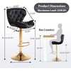 QingMoon Height Adjustable Swivel Barstools, Velvet Tufted Counter Chairs Set of 2 with Chrome Footrest and Base for Kitchen Island, Pub and Cafe - 4 of 4