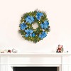 Pre-Lit Frosted Christmas Wreath Set of 6, Christmas Decoration with Pine Cones, Holly Berries - 4 of 4