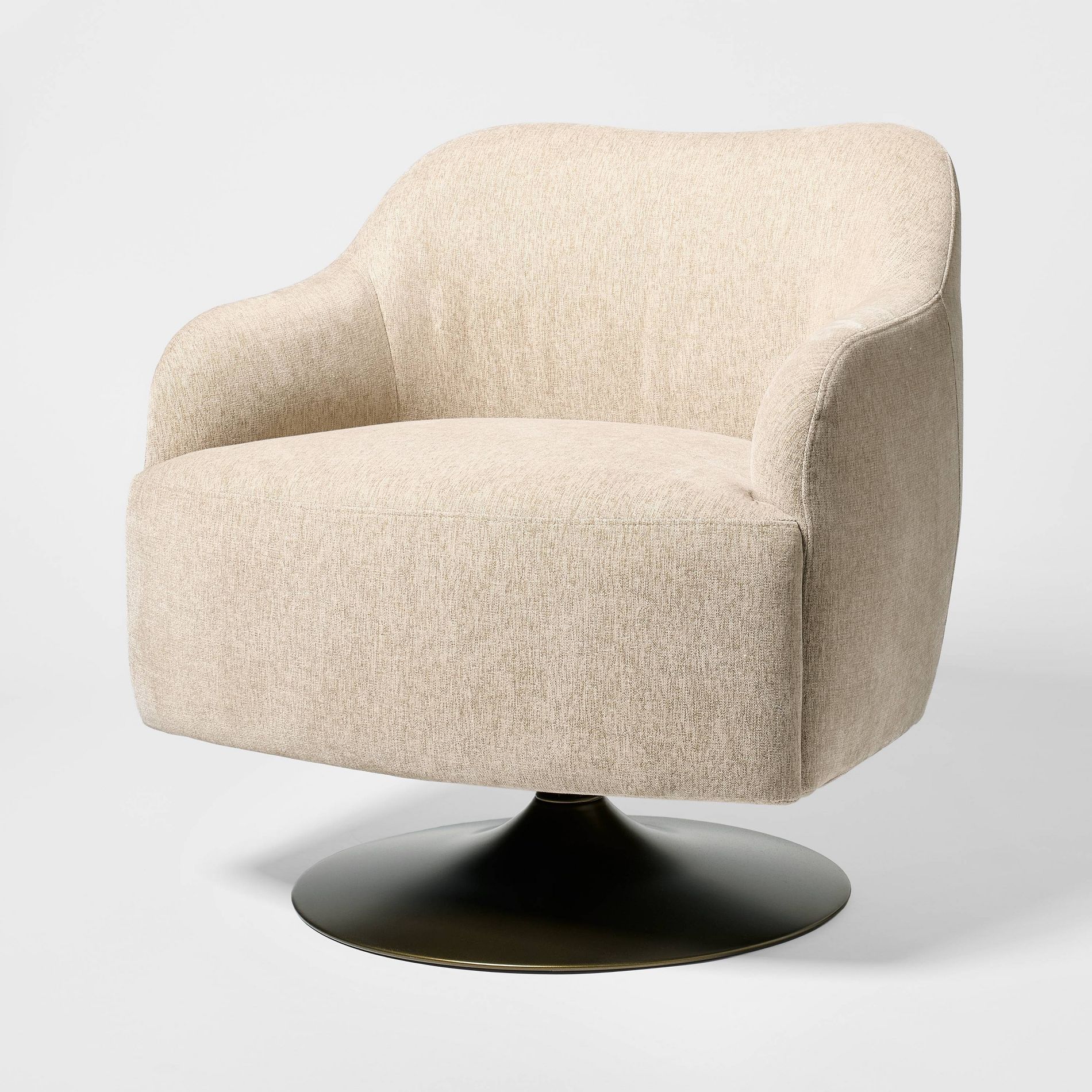 Upholstered Swivel Accent Chair with Antique Brass Base Cream - Threshold designed with Studio McGee™