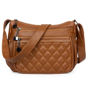 Generic Crossbody Purse Ladies Soft Vegan Leather Shoulder Bag Quilted Satchel Handbags - 1 of 4