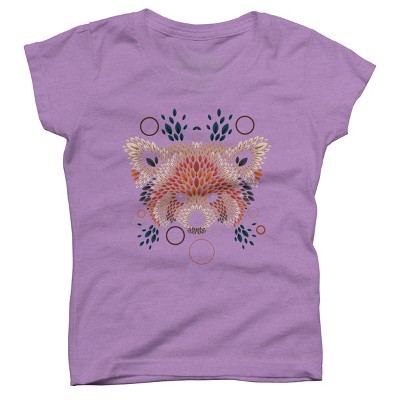 Girl's Design By Humans Red Panda Face By LetterQ T-Shirt