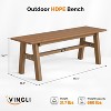 VINGLI 47” Outdoor Bench Garden Bench w/Metal Legs, Poly Lumber Patio Bench, 660 LBS Capacity Outdoor Backless Porch Bench(Teak) - 3 of 4
