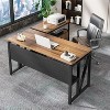 Tribesigns 55 inches L Shaped Computer Desk with Storage Shelves and Mobile File Cabinet, Executive Desk for Home Office Furniture Sets - 4 of 4