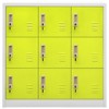 vidaXL Steel Locker Cabinet with 9 Lockers - Light Gray and Green, 35.4"x17.7"x36.4", Secure Storage Organizer for Schools, Offices, and Home - 2 of 4