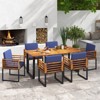 Tangkula Patio Dining Chairs Set of 6 w/ Seat Back Cushions & Heavy-Duty Metal Support - 2 of 4