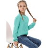 Girls Long Sleeve Cable Knit Sweater Crewneck Pullover Sweaters Kids Chunky Cute Fall Jumper Tops - 4 of 4
