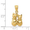 Black Bow Jewelry 14k Yellow Gold 2D Polished Double Cat Pendant - 3 of 4