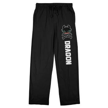 How to Train Your Dragon Toothless and Crossbones Men's Black Sleep Pants