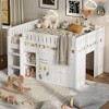 Polibi Full Size Loft Bed with Built-In Storage, Chalkboard Panel & Underbed Play Space - 2 of 4