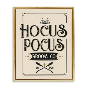 Stupell Industries Hocus Pocus Broom Co Sign Floating Frame Canvas Art - 1 of 4