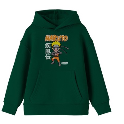 Naruto Anime Youth Boys Naruto Pixel Character Forest Green Hoodie-xl :  Target