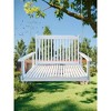 46.46"Front Porch Swing with Armrests, Wood Bench Swing with Hanging Chains - 2 of 4