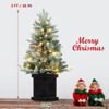 Decoration Tree,Pre-Lit Flocked Artificial Christmas Tree with Pine Cones, Artificial Xmas Tree w/ 386 Branch Tips , Antique Urn Base for Home - 2 of 4