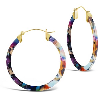 SHINE by Sterling Forever 50mm Resin Hoop Earrings