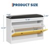 31.5'' Shoe Storage Bench, Modern Shoe Organizer with Flip Drawer & PU Cushion, Entryway Shoe Cabinet for Hallway, Bedroom, Living Room - 2 of 4
