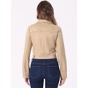INSPIRE CHIC Women's Casual Faux Suede Notched Collar Button Up Cropped Jacket with Pockets - 4 of 4
