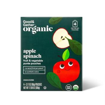 Organic Applesauce Pouches -  Apple Spinach - 4ct - Good & Gather™