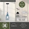 VAXCEL Millie Bronze Farmhouse Jar Mini Pendant Ceiling Light Smoke Blue Glass - 4 of 4
