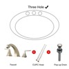 LunaLulink Widespread 2 Handles Bathroom Faucet with Pop Up Sink Drain Brushed Golden - 3 of 4