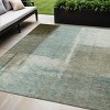 Pale Aqua And Beige Abstract Washable Indoor Outdoor Area Rug - 2 of 4