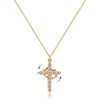Clotth Rotatable Crown Cross Pendant Necklace, 18k Gold Plated Cross Necklace with Rotatable Crown, Diamond Cross Necklace for Women - 2 of 4