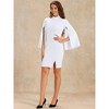INSPIRE CHIC Women's Business Split Sleeve Slim Fit Mini Bodycon Pencil Dress - 4 of 4