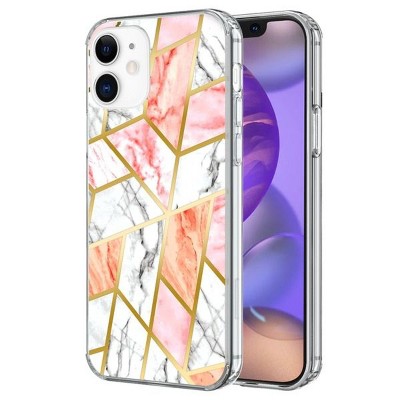 Fusion Protector Marbling Hard Hybrid Electroplated TPU Case For Apple iPhone 12 Mini (5.4") - Pink