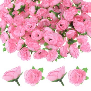 Unique Bargains Silk Plastic Small Faux Rose Artificial Flower Heads 1.2 inch - 1 of 4