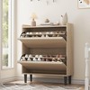 TROPOW Shoe Cabinet with 2 Flip Drawers, Wooden Shoe Organizer with Adjustable Shelf, Shoe Storage for Entryway, Hidden Shoe Cabinet for Hallway - 3 of 4