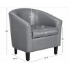 Accent Chairs Faux Leather Barrel Chairs Club Armchairs with Soft Seat for Living Room Bedroom Reading Waiting Room - 2 of 3