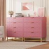 Acekool 4 Drawer Dresser, Modern Chest with Gold Handles and Engraved Front, Bedroom Storage Organizer for Entryway, Hallway, Living Room - 2 of 4