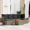 vidaXL Patio Sofa Set with Cushions Outdoor Furniture 7 Piece Poly Rattan - Gray - 2 of 4