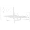 vidaXL White Metal Bed Frame - Single Bed, 39.4"x78.7" with Headboard/Footboard, Steel Construction, Industrial Design for Bedroom - 2 of 4