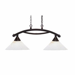 Toltec Lighting Bow 2 - Light Island Pendant Light in  Dark Granite with 12" Gold Ice Shade - 1 of 1