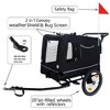 Lyngins Large 2-in-1 Bike Trailer & Push Cart for Pets with Detachable Bike Hitch & Push Handle, Convertible Dog Stroller with All-Terrain Wheels - 3 of 4