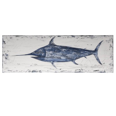 Anglo Rustic Swordfish Coastal Handmade Oil Painting Unframed Wall Canvas - StyleCraft