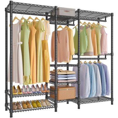 VIPEK V8 Basic Heavy Duty Garment Rack Shoe Rack Freestanding Clothes Rack  Wardrobe Closet, Black