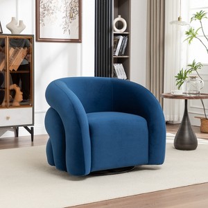 SEYNAR Modern Glam Velvet 360 Degree Swivel Accent Armchair with Tufted Back - 1 of 4