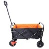 VYNXARIA Mini Folding Wagon Garden Shopping Beach Cart (brake+orange+black) - 2 of 4
