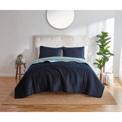 Photo 1 of Aviva Velvet Pick Stitch Quilt Set - Refinery29