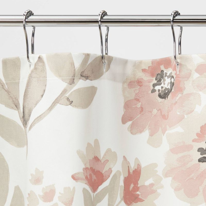 Blooms Flat Weave Shower Curtain Coral - Threshold&#8482;, 3 of 11
