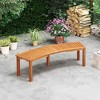Costway 1/4 PCS Outdoor Curved Bench with Slatted Seat Solid Acacia Wood for Yard - 4 of 4