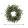 HomeRoots 26" Green And Brown Christmas Juniper Artificial Wreath - 3 of 4