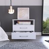 GlasFlength Nightstands Modern Nightstand Bedroom Nightstand Elegant Bedside Table with 2 Drawers for Living Room, White, 16"*13.3"*19.9" - 3 of 4