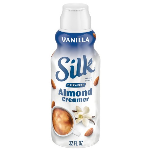  Silk Almond Coffee Creamer 2pk 32oz And One (1) BVOJ SALES  Stainless Steal Coffee Stirrer (Sweet and Creamy) : Grocery & Gourmet Food