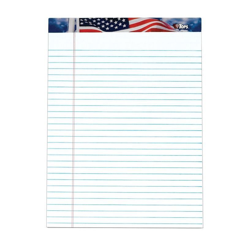 TOPS American Pride Writing Pad Legal/Wide 8 1/2 x 11 3/4 White 50 Sheets Dozen 75111, 3 of 5