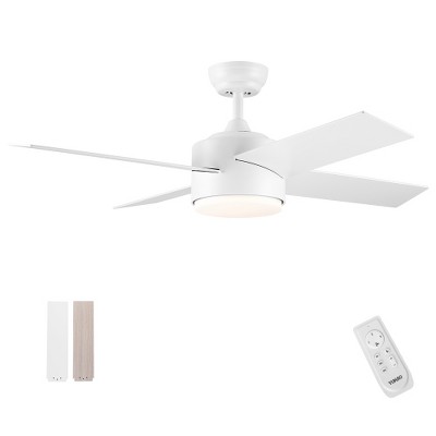 BestParts 44" Color-Changing LED Ceiling Fan - Remote Control, White ABS Blades